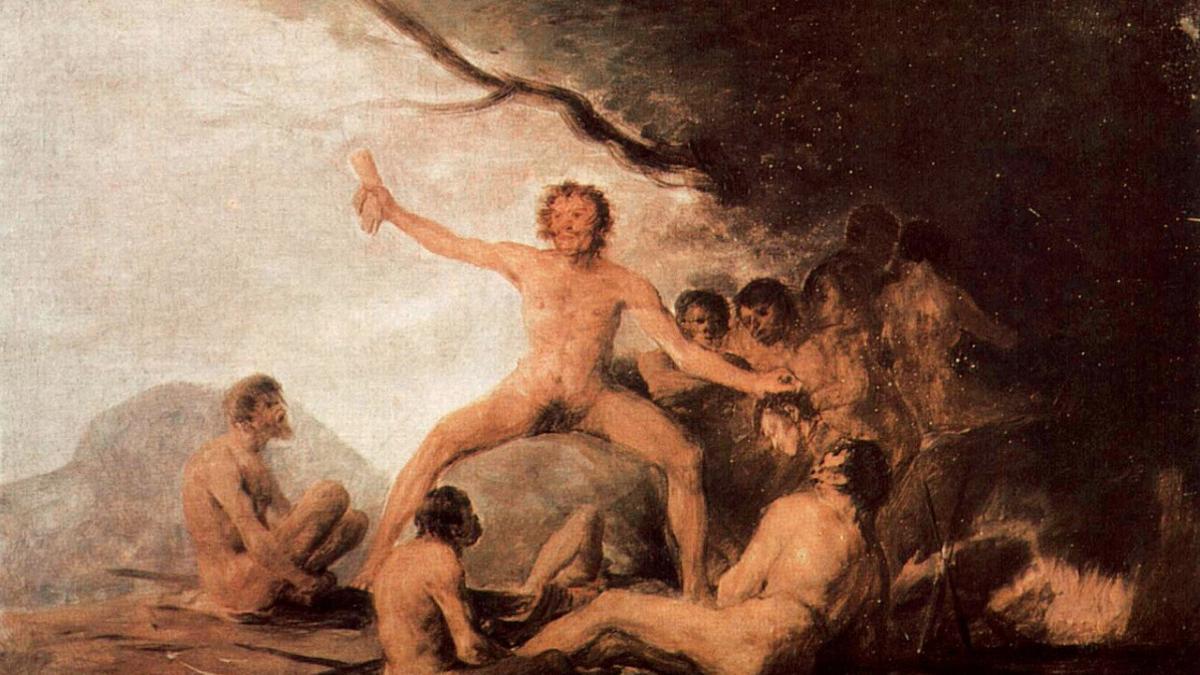 "Caníbales contemplando restos humanos", de Francisco de Goya.