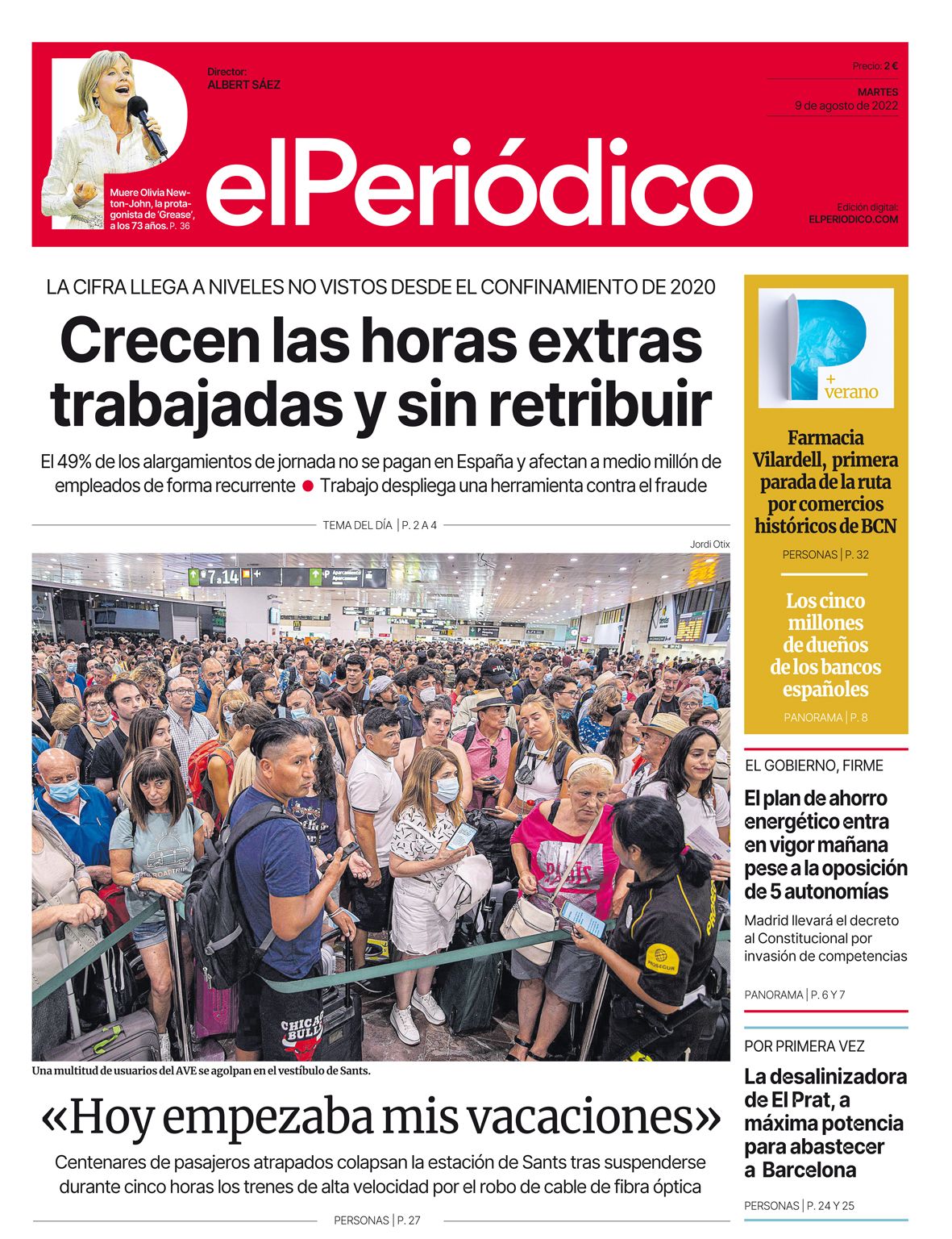 La portada del 9 de agosto de 2022