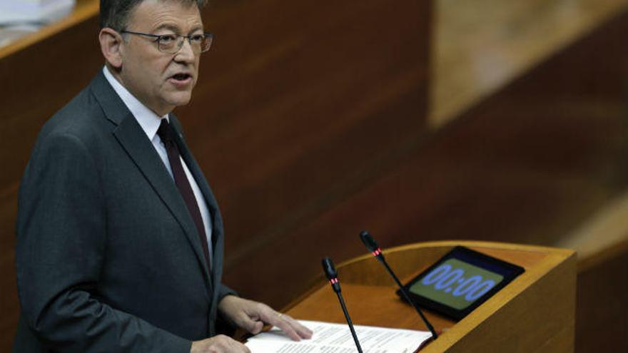 Ximo Puig durante el debate de hoy