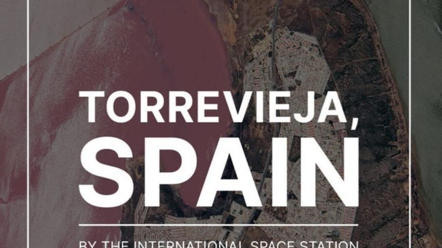 Imagen difundida por la NASA en Instagram de Torrevieja captada desde la estación espacial