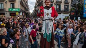 Ambiente en la cabalgata de las fiestas de la Mercè.