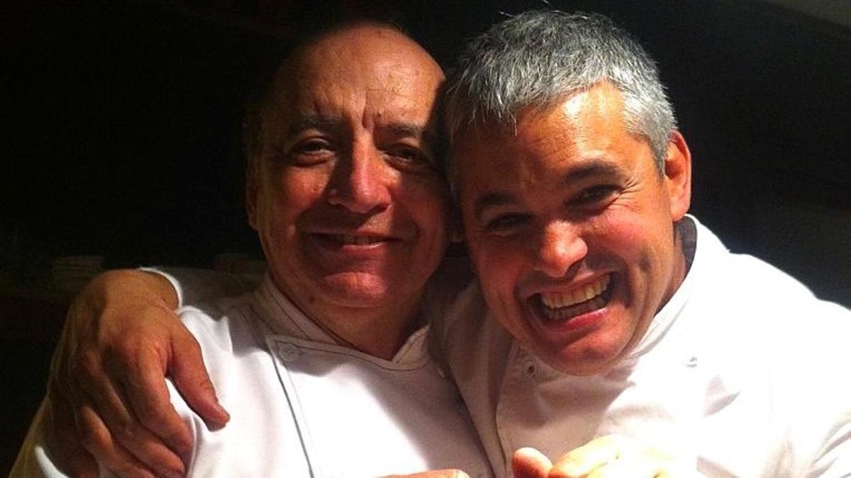 El chef Nandu Jubany con Johnny Regàs