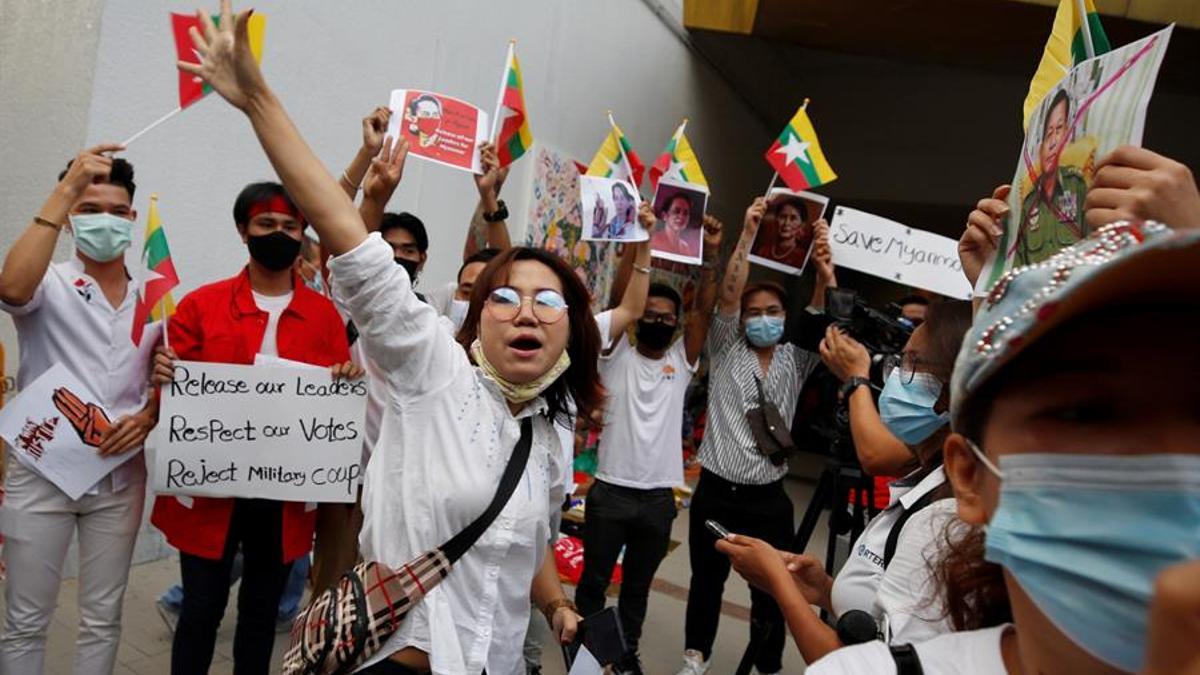 Protestas en Birmania.