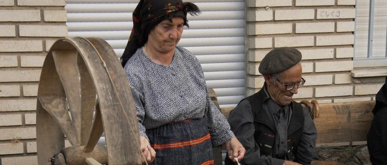 Recreación de la preparación de la lana