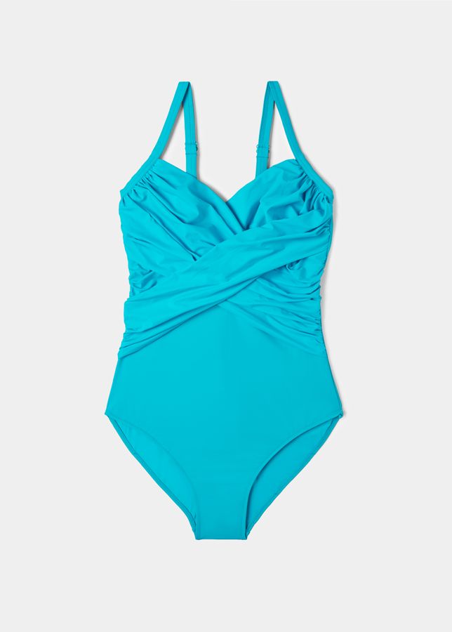 Bañador detalle drapeado, Violeta by Mango