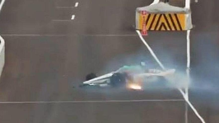 Imagen del accidente de Fernando Alonso en Indianapolis