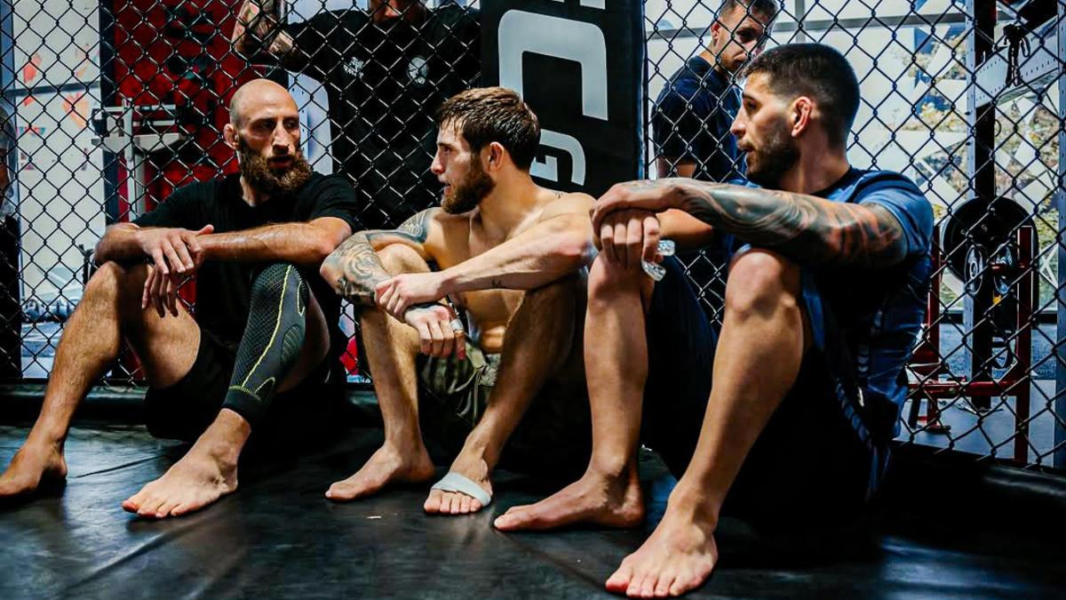 Guram, Aleksandre e Ilia entrenando