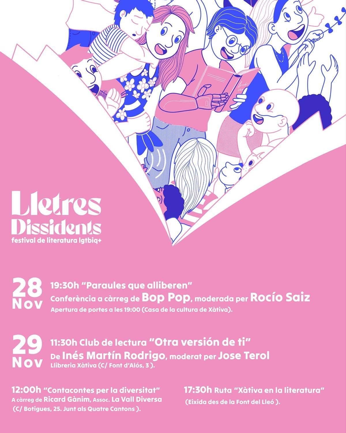 Cartel del festival "Lletres Dissidents", que tendrá lugar en Xàtiva