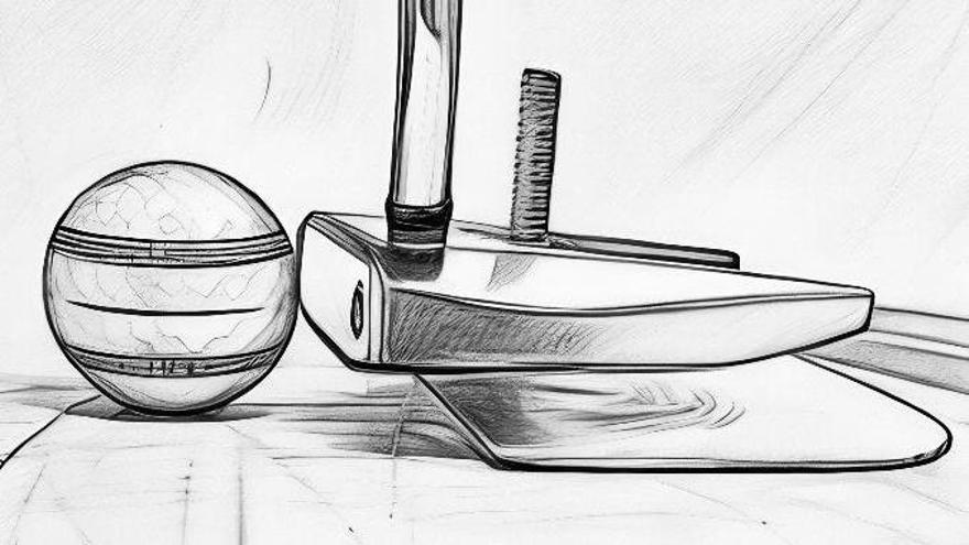 José Joaquín Iniesta Gas muestra su palo de golf