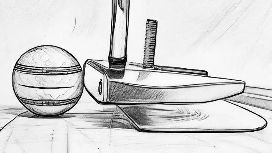 José Joaquín Iniesta Gas muestra su palo de golf