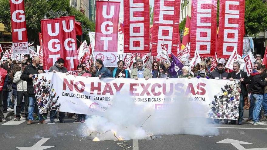 Manifestación en león por el Día Internacional del Trabajo