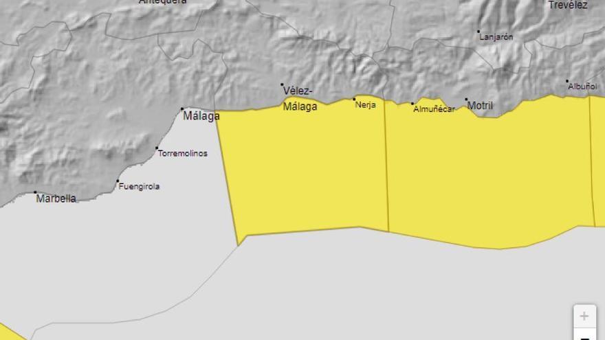 Alerta amarilla por vientos costeros en la Axarquía