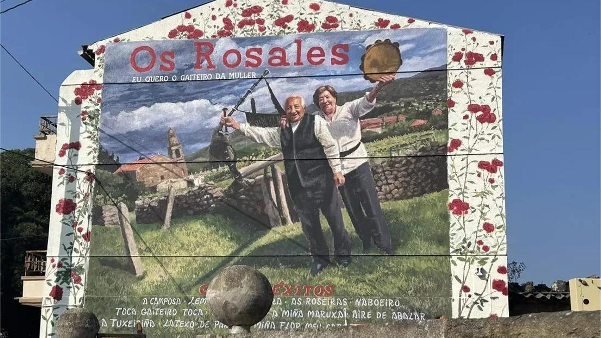 Os Rosales son protagonistas do mural realizado por Yoseba MP en Asados.