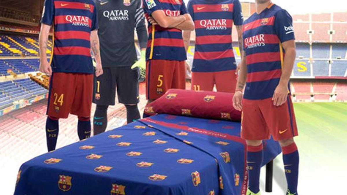 Viste tu cama co los colores del Barça