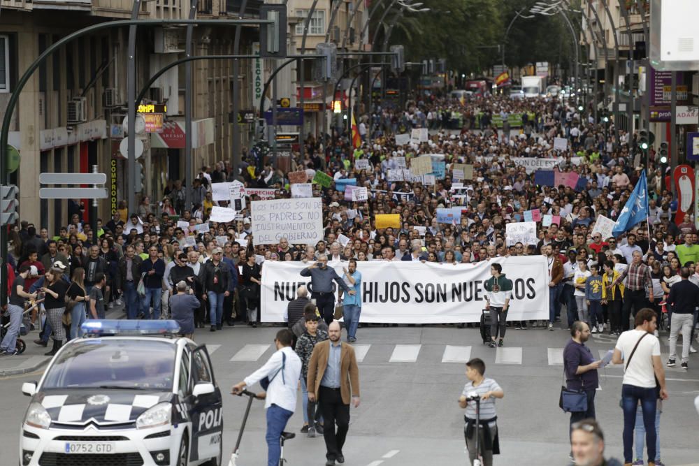 Protesta a favor del pin parental en Murcia