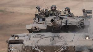 Un tanque israelí en Gaza.