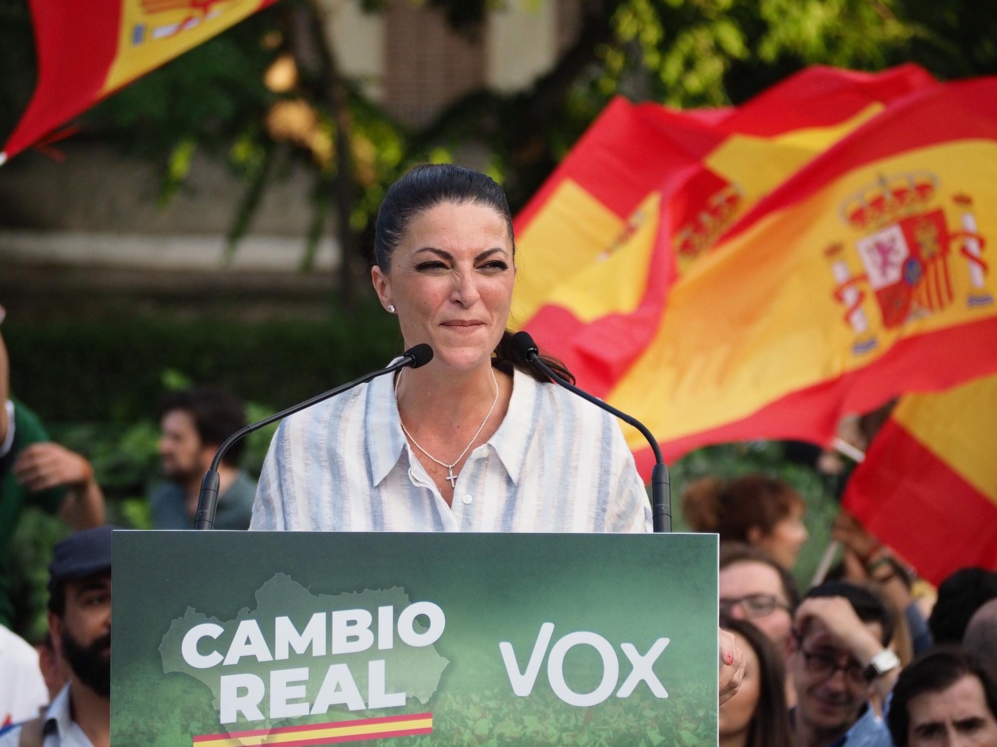 Macarena Olona, durante la campaña para las elecciones en Andalucía.