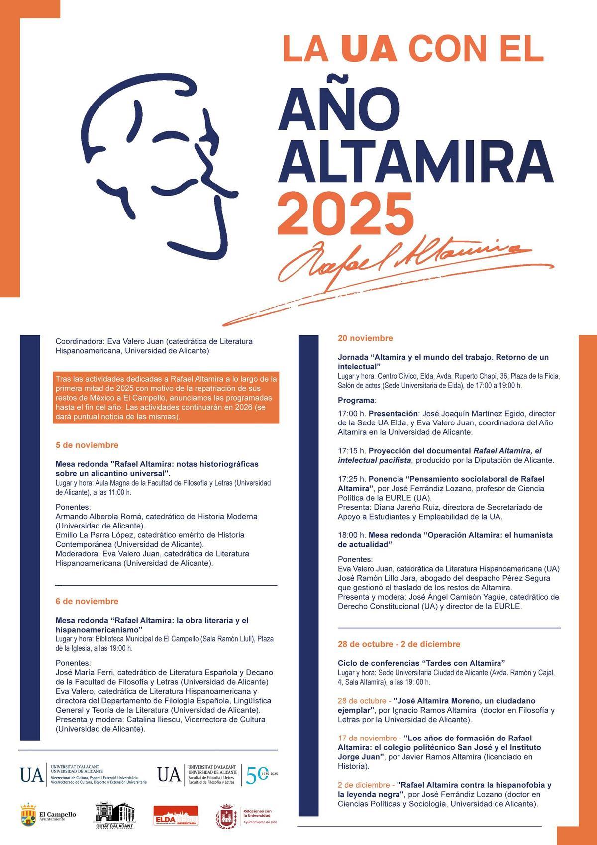 Contenido de las actividades de la UA en el Año Altamira
