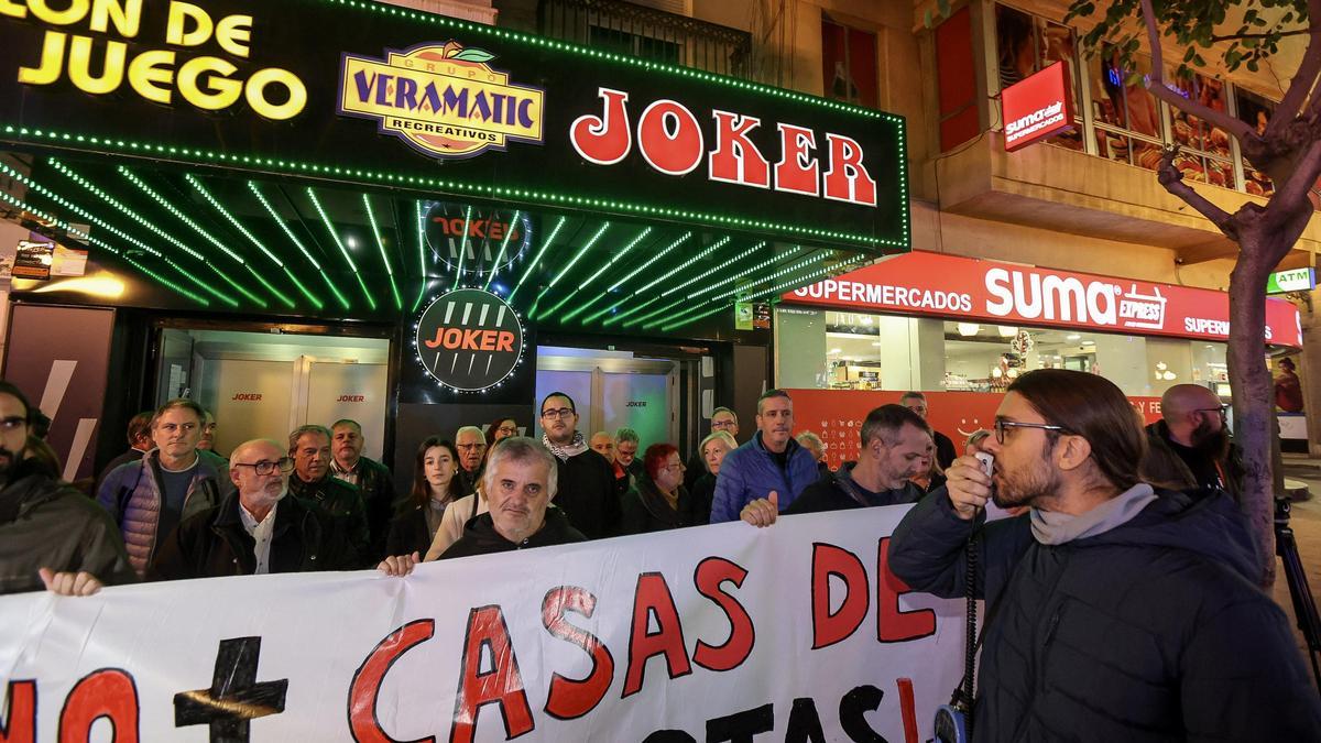 Movilización hace unos días contra las casas de apuestas en Alicante