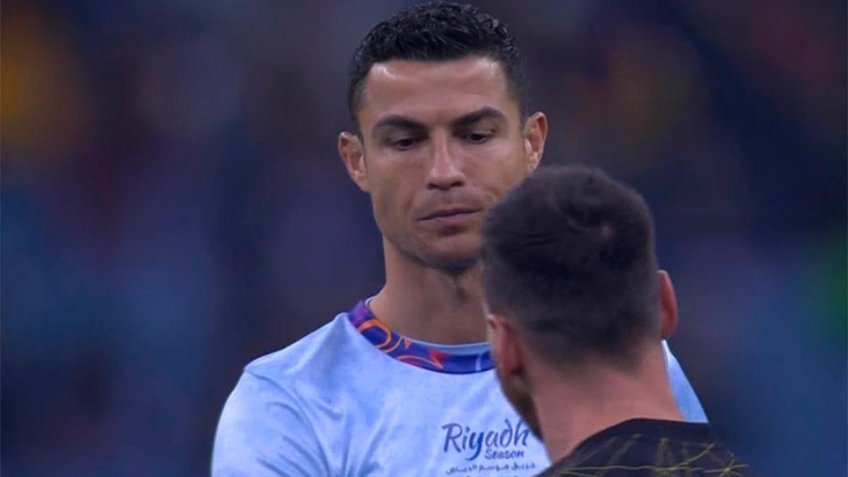 El saludo entre Cristiano y Messi en el All-Star en Arabia Saudí