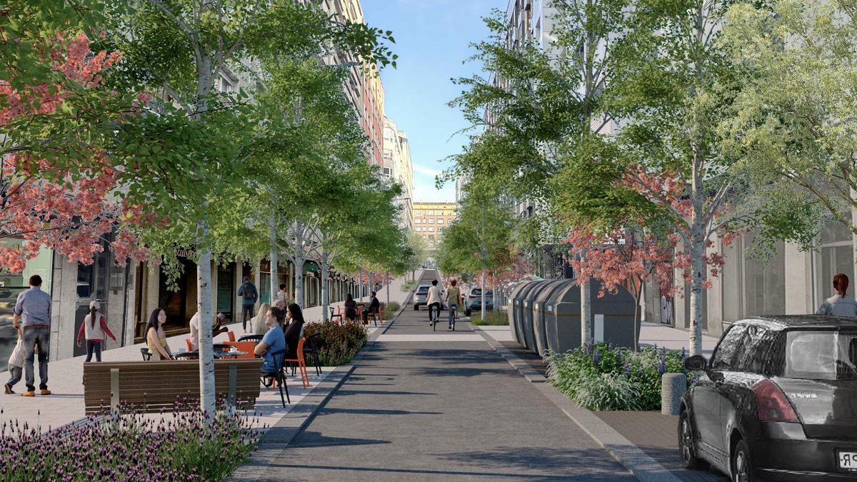 Recreación da reurbanización programada para Santiago de Chile