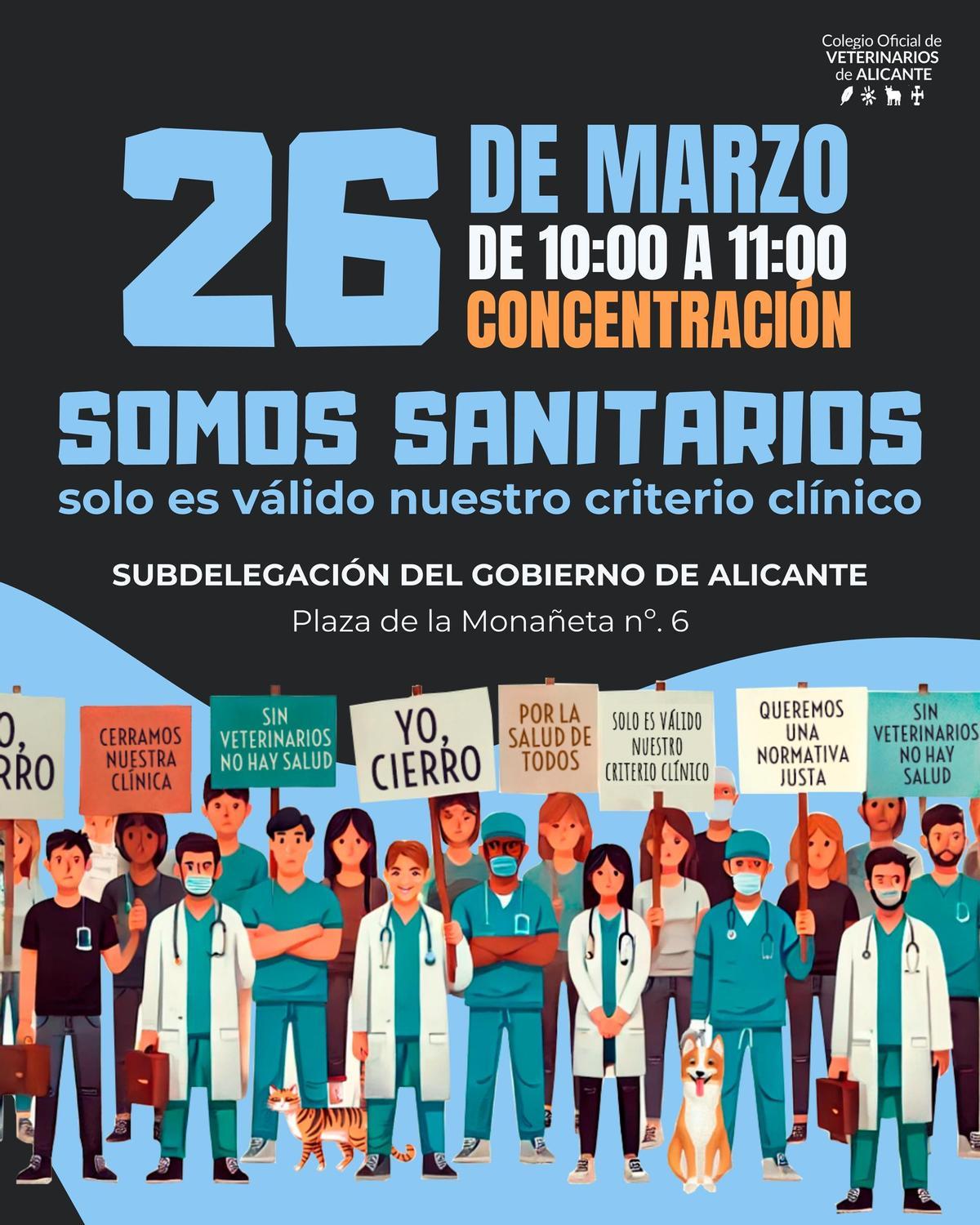 Cartel de la convocatoria de la movilización de este miércoles