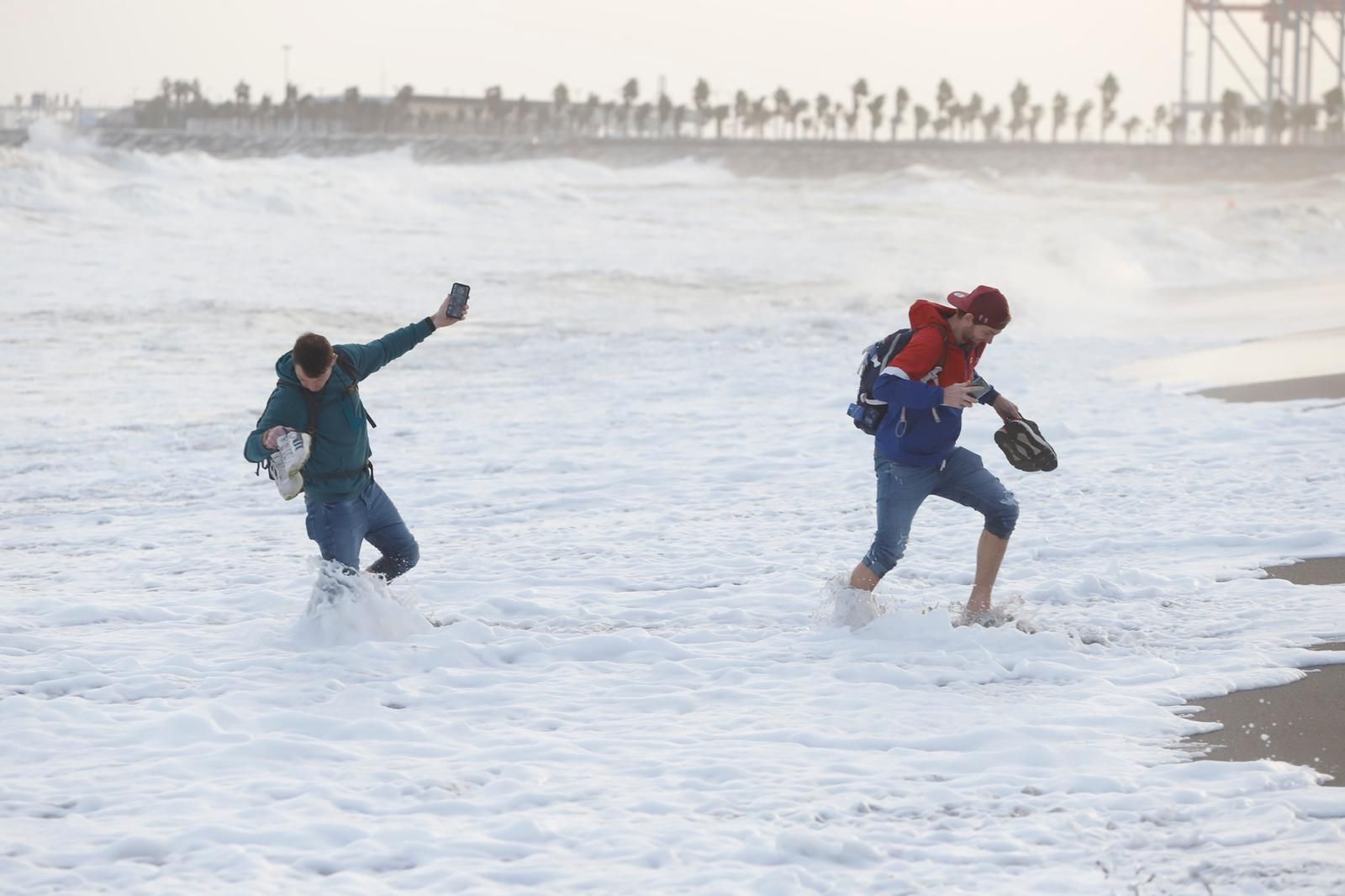 Temporal de viento y olas en la provincia de Málaga