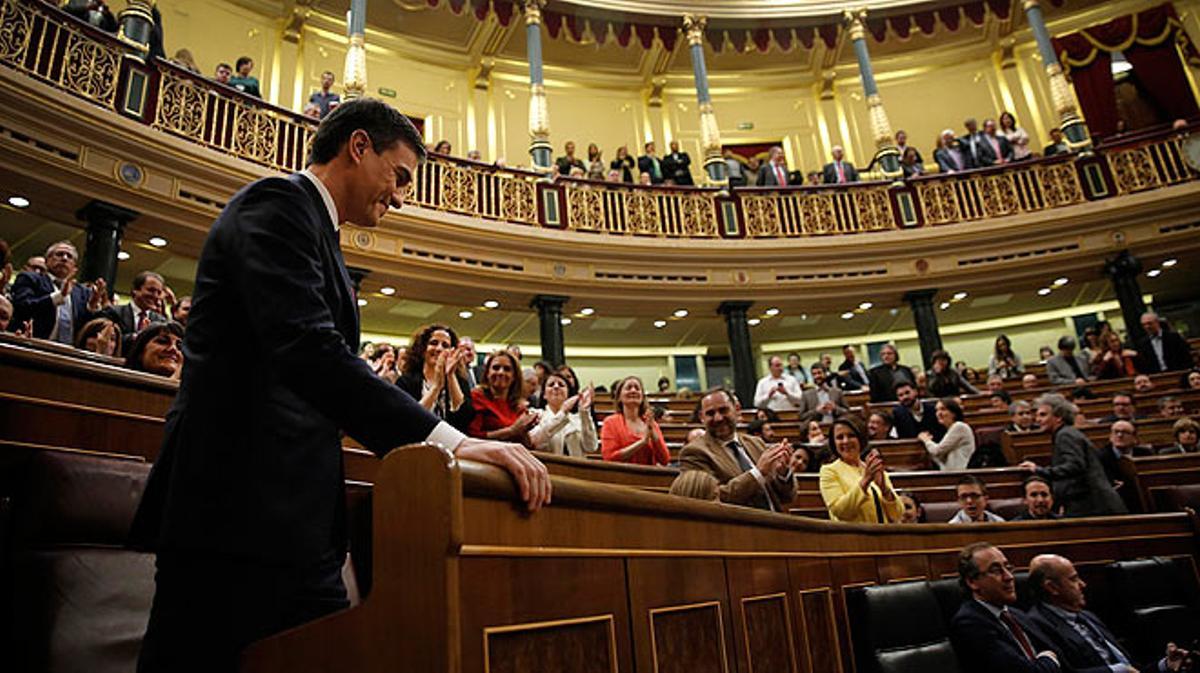 Durant el seu discurs d’investidura, Pedro Sánchez ha reclamat mestissatge ideològic perquè l’esquerra no suma.