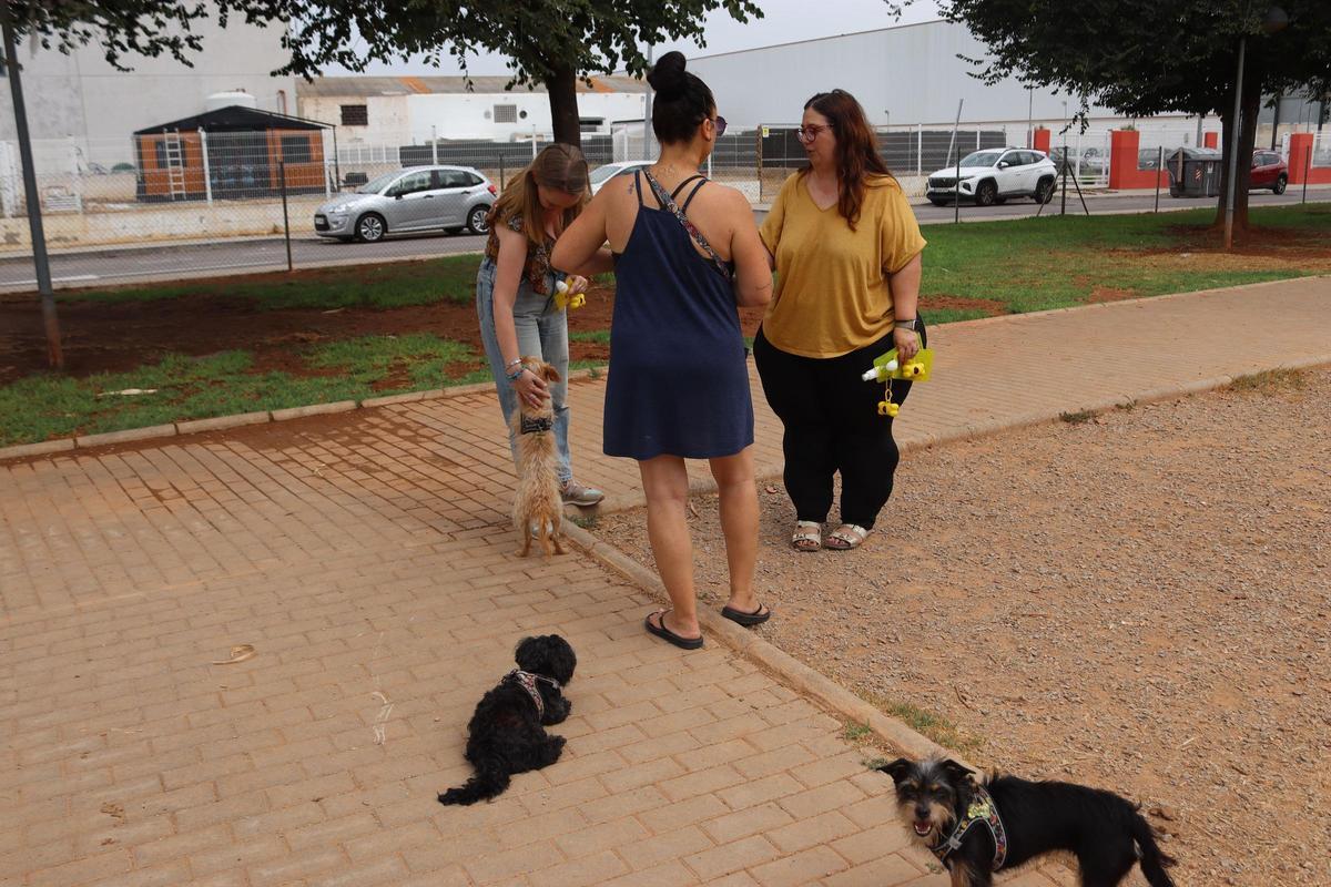 Las concejalas de Servicios Públicos, Maria Fajardo, y de Bienestar Animal, Ana Torres, han visitado el parque canino de la zona norte de la ciudad.
