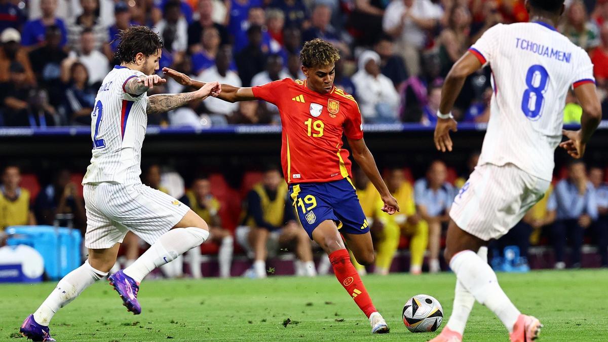 Lamine Yamal, en la semifinal de la Eurocopa que España jugó contra Francia.