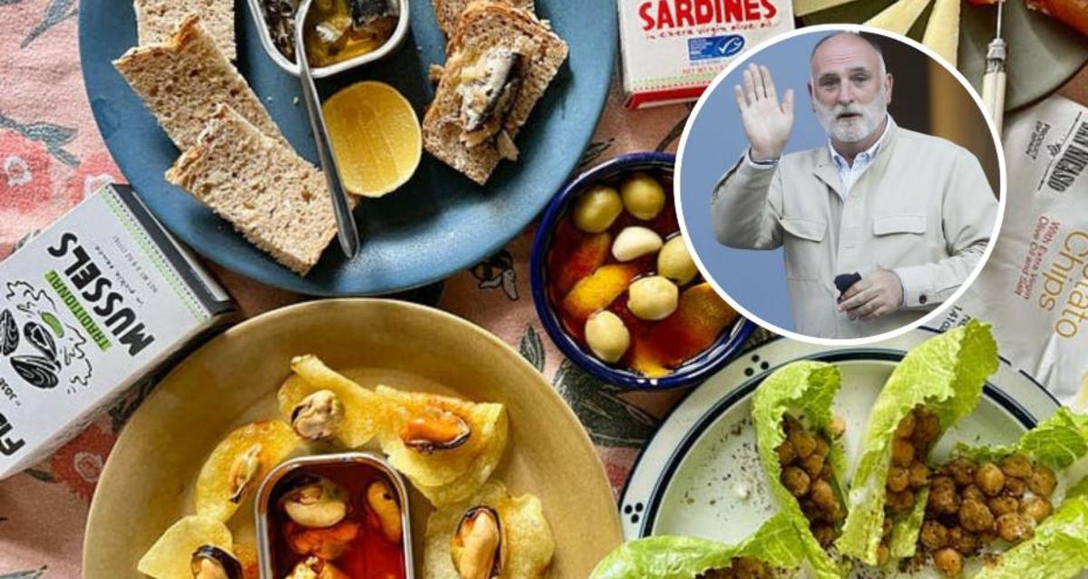 Una de las mesas que prepara José Andrés para picotear