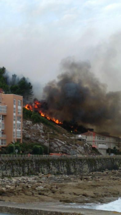 Las llamas se acercan Baiona