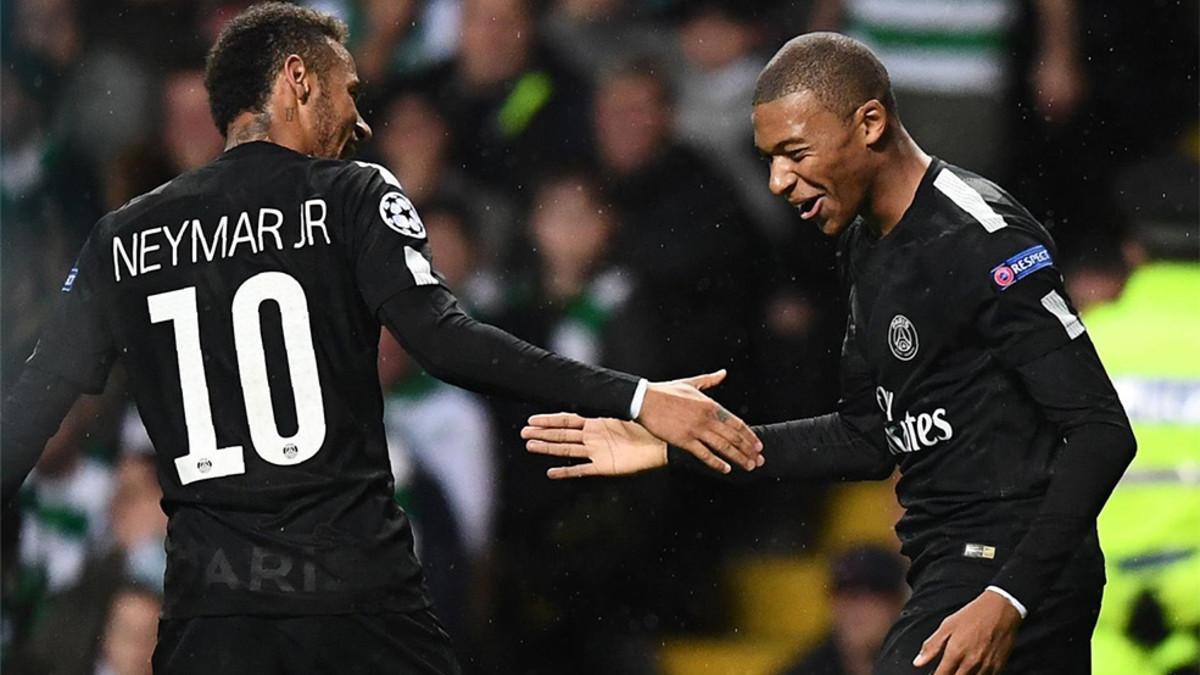 Neymar y Mbappé vieron portería ante el Celtic