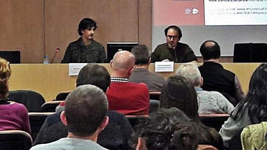 D&#039;esquerra a dreta, Pere Cortada i Xavier Casademont, ahir a l&#039;Hotel d&#039;Entitats de Girona