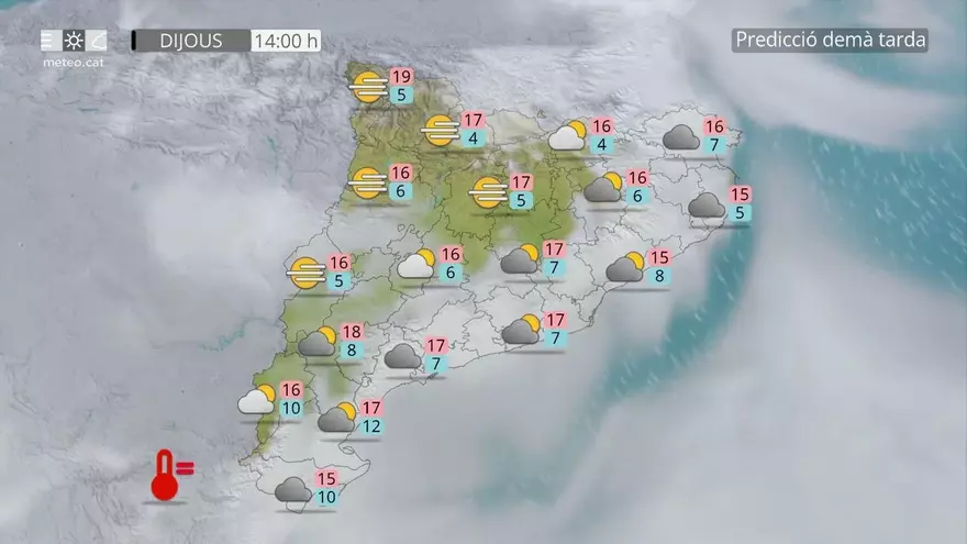 Cel tapat en un dijous més fred