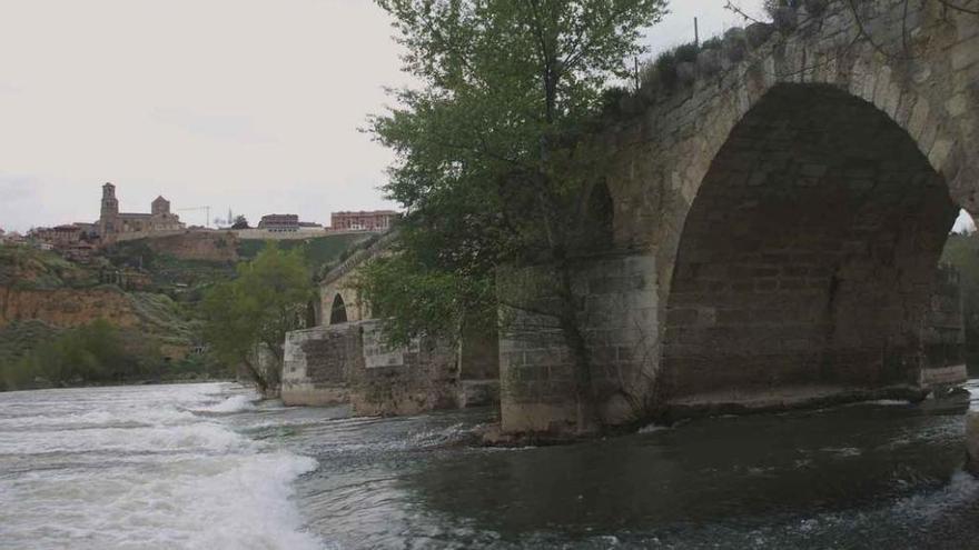 En la imagen, el antiguo puente de piedra de Toro con la Colegiata al fondo.