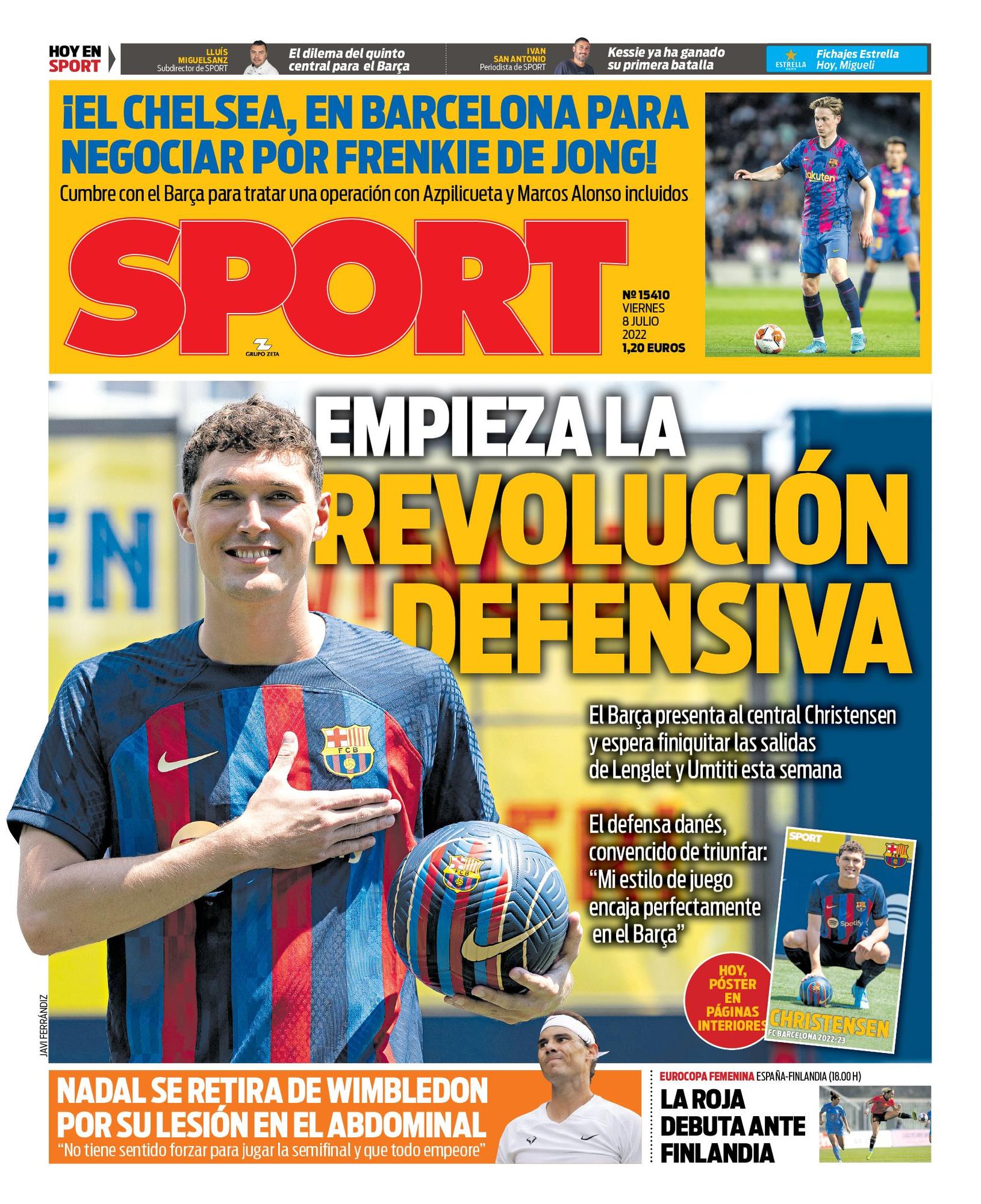 Esta es la portada de SPORT de hoy, viernes 8 de julio