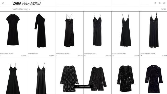 Vestidos negros de Zara Pre-Owned