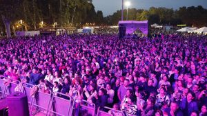 Nombroses persones segueixen un concert.
