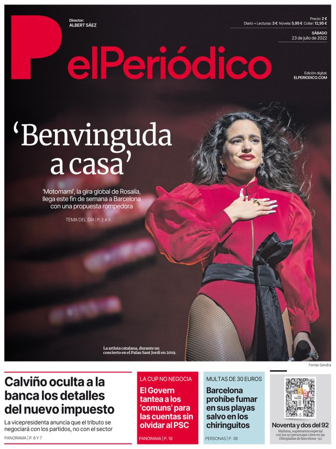 La portada d’EL PERIÓDICO del 22 de juliol del 2022