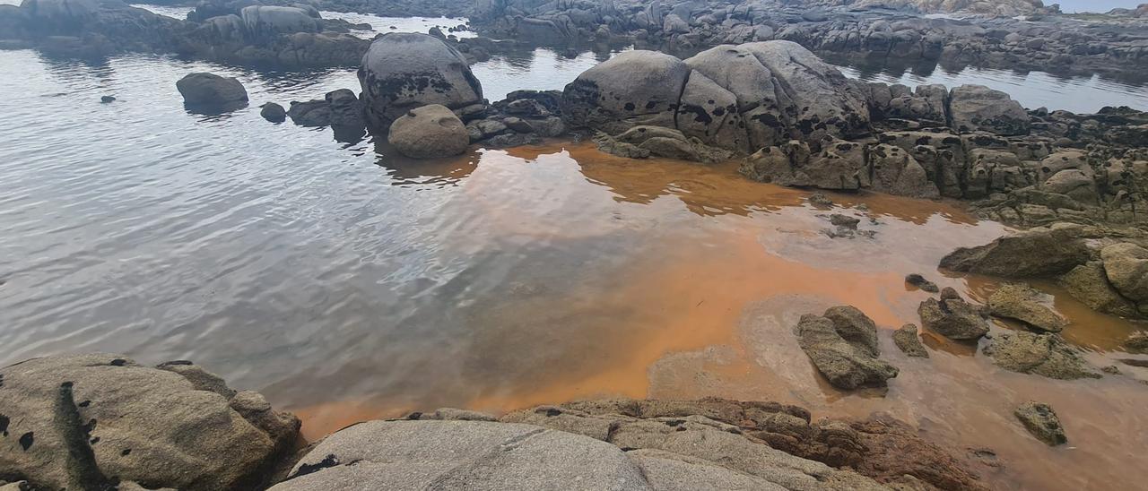 Imagen de la marea roja que llegó a la playa de Con Negro