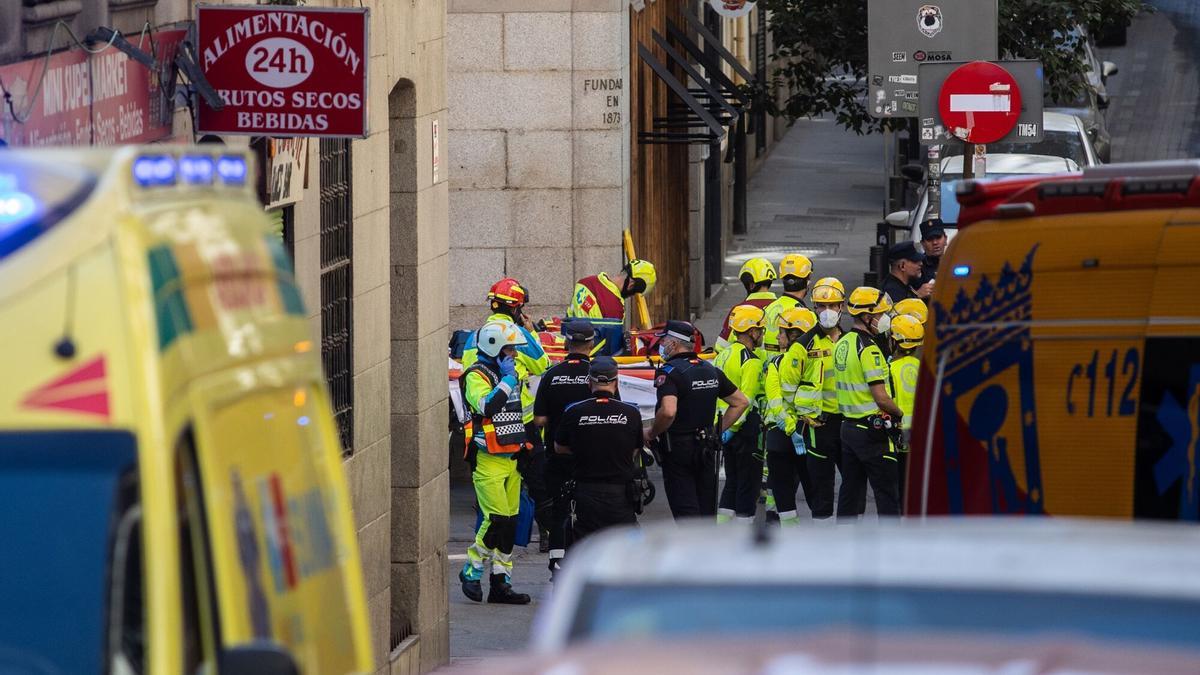 Estos son los segundos después al derrumbe del edificio en Madrid