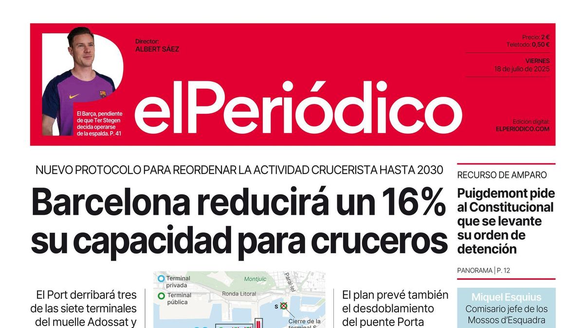 La portada de EL PERIÓDICO del 18 de julio de 2025
