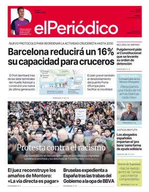 La portada de EL PERIÓDICO del 18 de julio de 2025