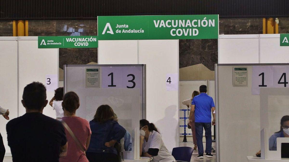 Imagen de archivo de una campañla de vacunación masiva en el Palacio de Ferias.