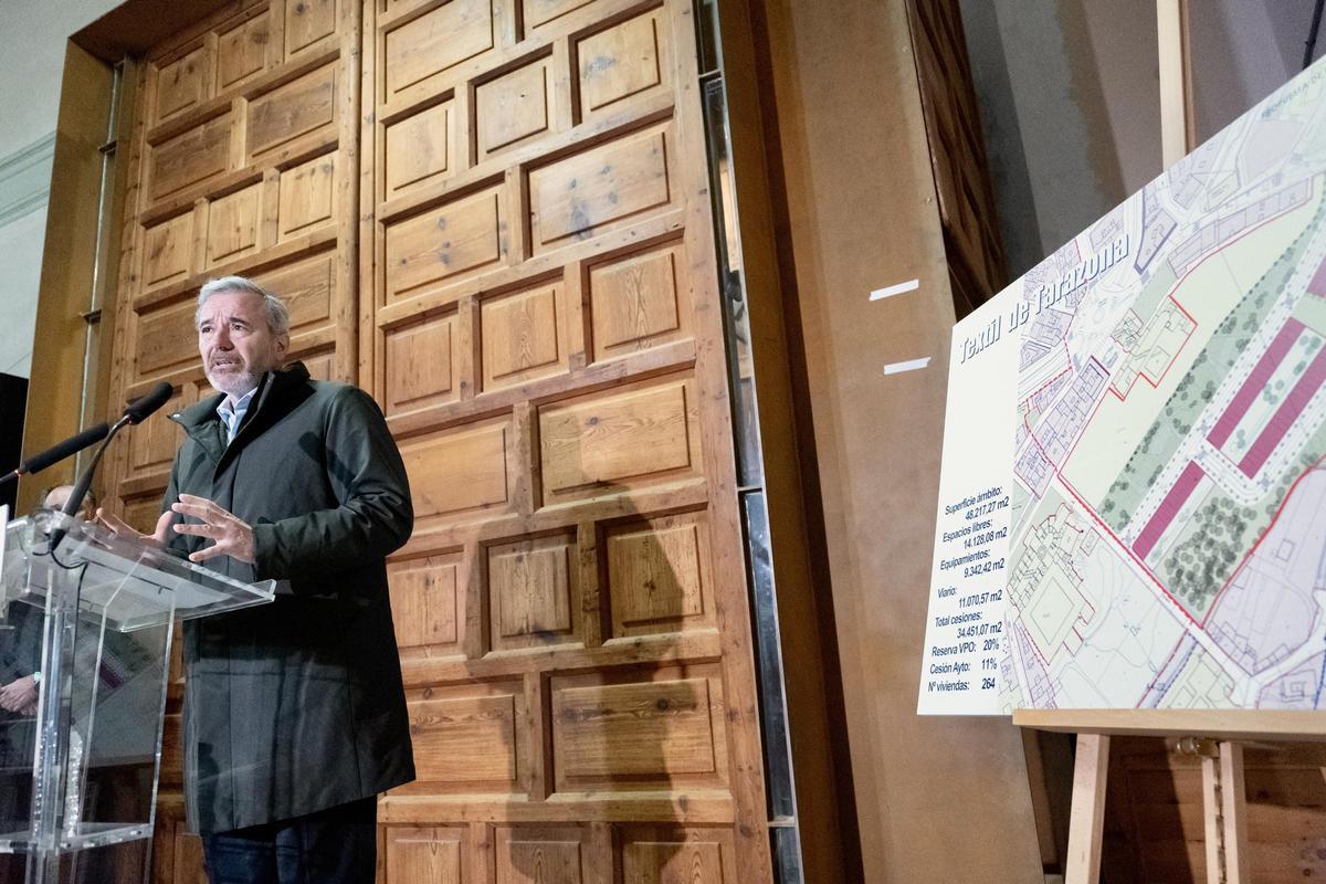 El presidente del Gobierno de Aragón, Jorge Azcón, este viernes en Tarazona.
