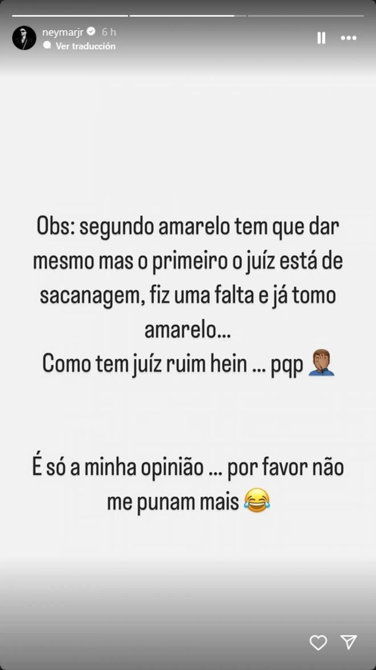 El mensaje de Neymar tras su expulsión