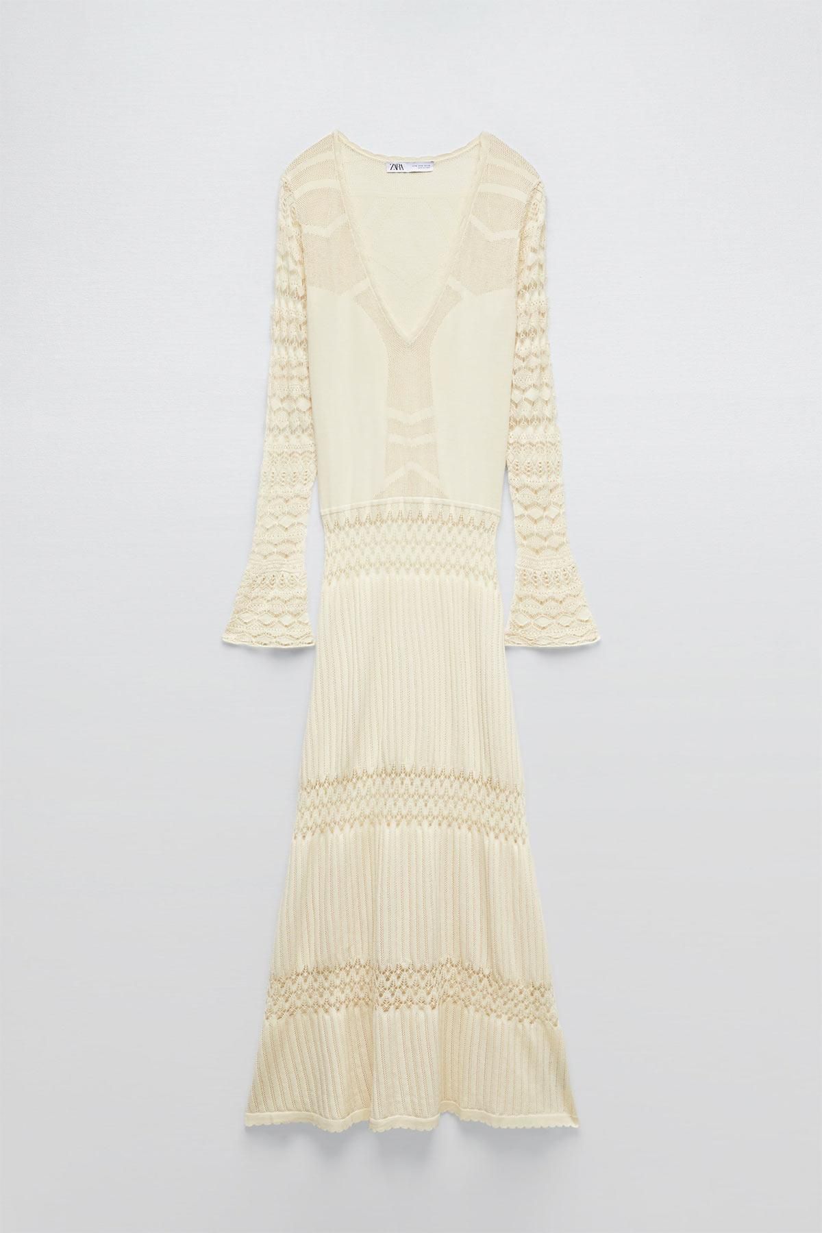 Vestido de punto pointelle de Zara