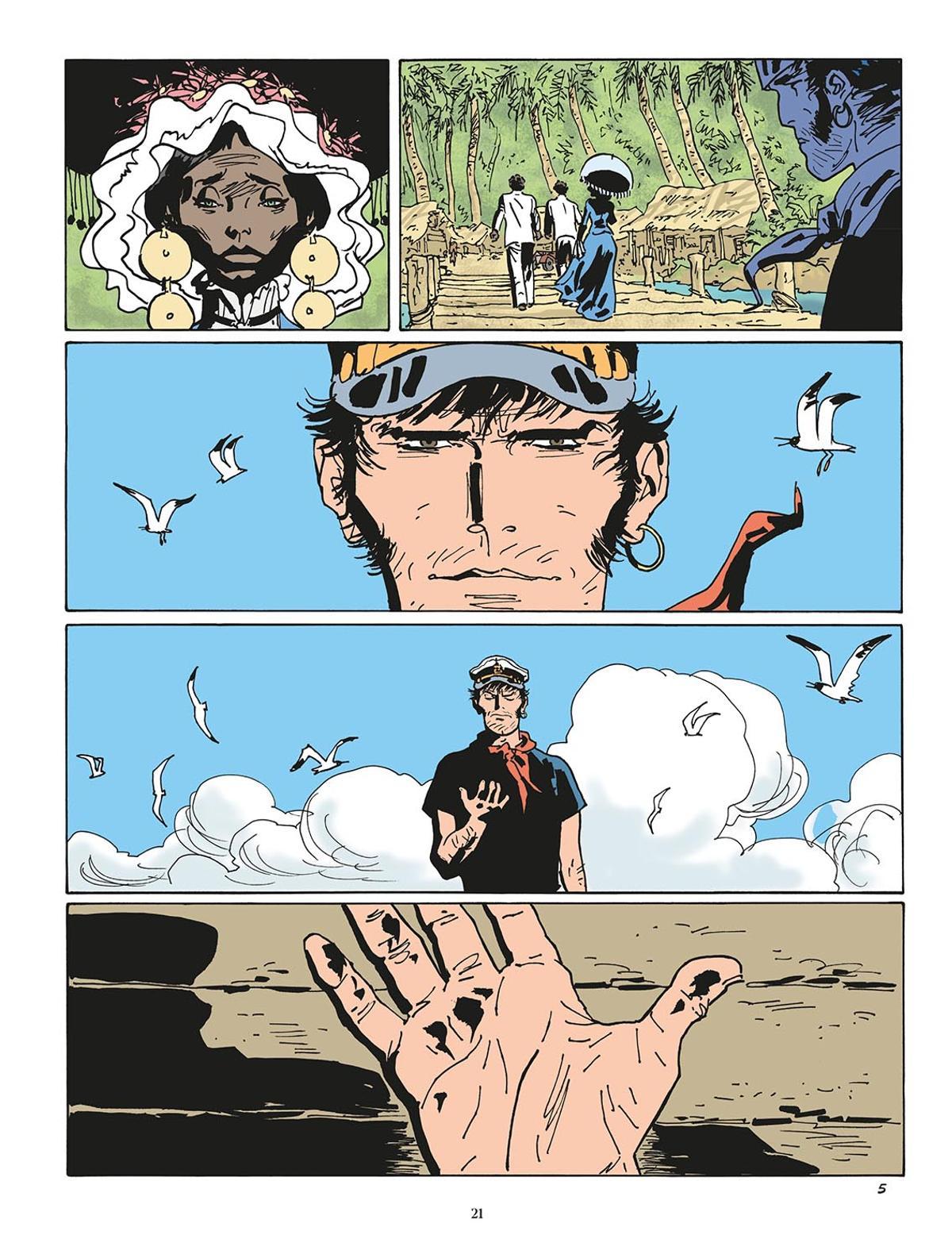 Página de 'Corto Maltés. La línea de la vida'.