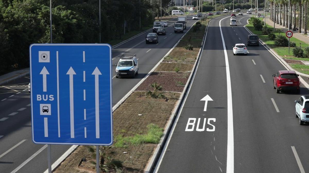 El carril Bus-VAO de Palma entra en funcionamiento